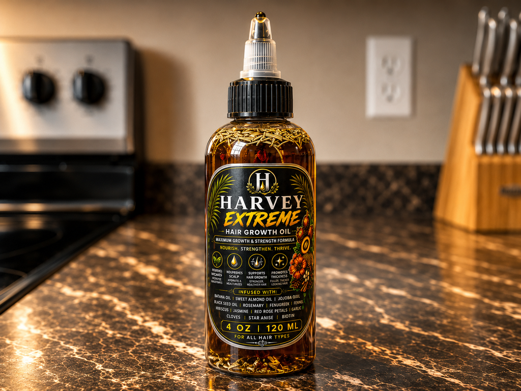 Harvey Extreme Hair Growth Oil – Maximum Growth & Strength Formula | 4 oz (120 mL)